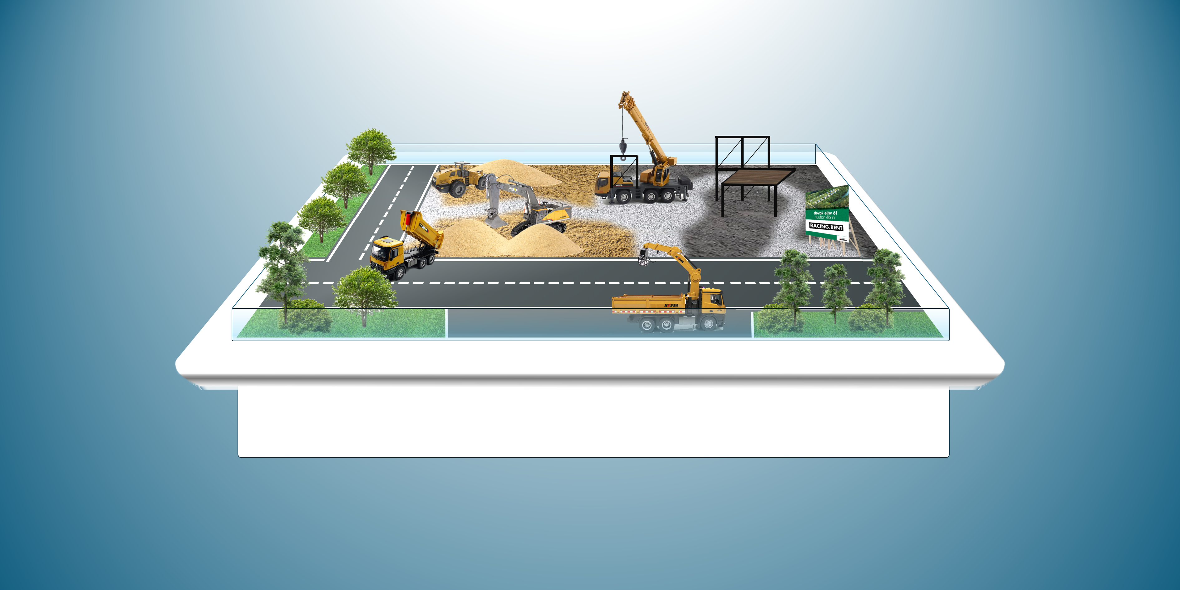 Bouwplaats voor in de showroom